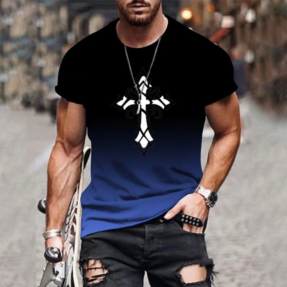 Men’s 3D Gradient Print T-Shirt