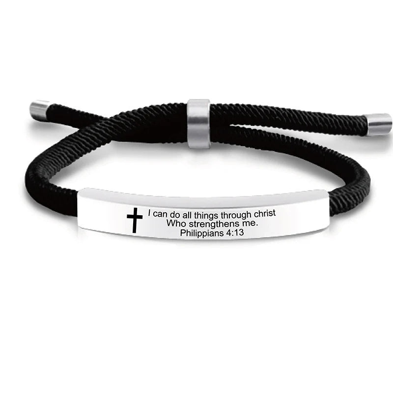 “Christian Cross Scripture Bracelet