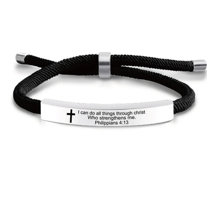 “Christian Cross Scripture Bracelet