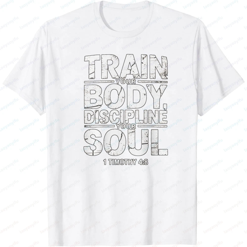 Christian Fitness T-Shirt – Discipline Soul Gym Motivation Tee