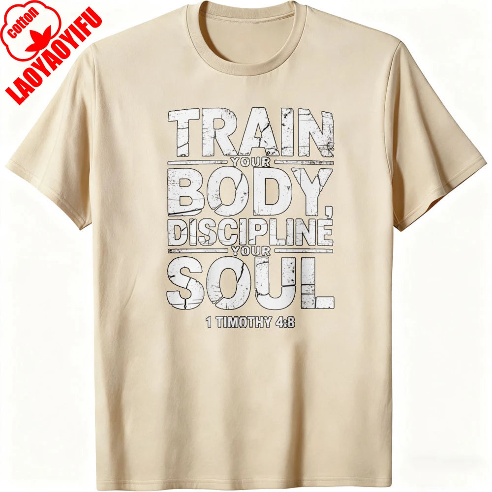 Christian Fitness T-Shirt – Discipline Soul Gym Motivation Tee