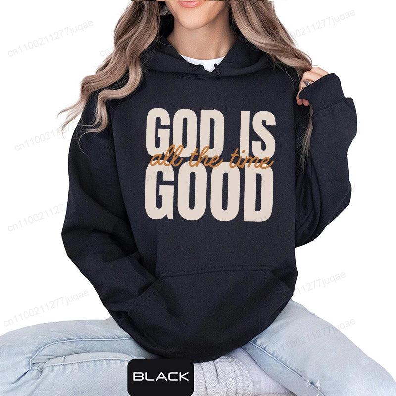God Is Good Sweatshirt – Women's Retro Christian Fleece Pullover