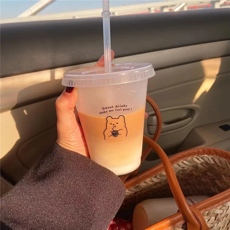 Kawaii Straw Water Bottle