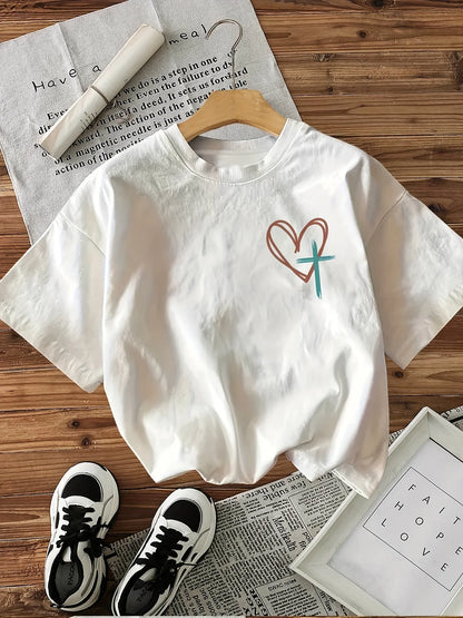 Jesus Cross Graphic T-Shirt for Women