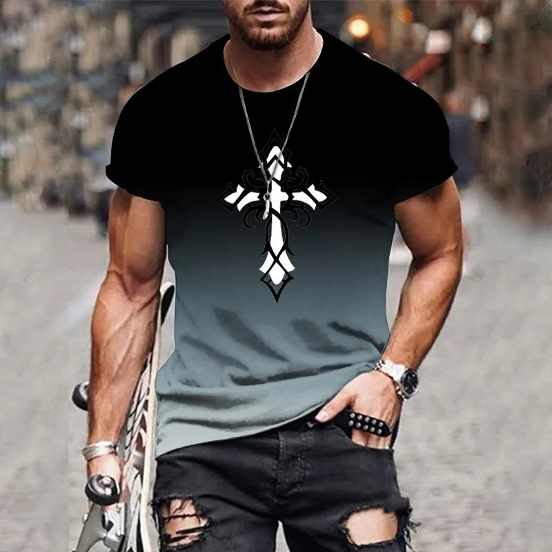 Men’s 3D Gradient Print T-Shirt