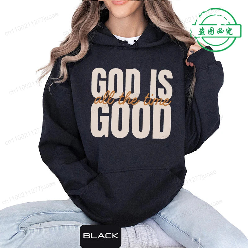 God Is Good Sweatshirt – Women's Retro Christian Fleece Pullover