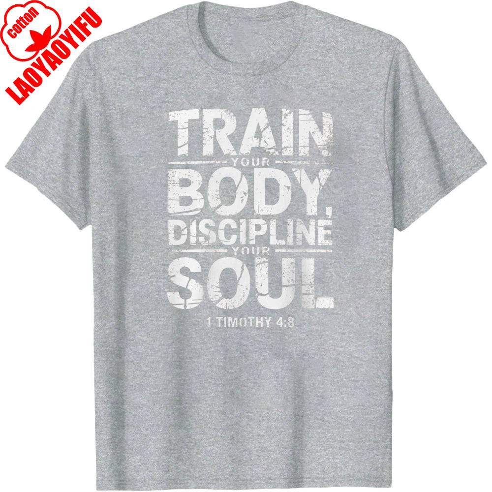 Christian Fitness T-Shirt – Discipline Soul Gym Motivation Tee