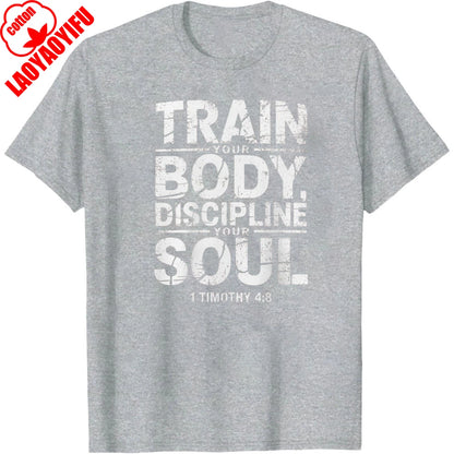 Christian Fitness T-Shirt – Discipline Soul Gym Motivation Tee