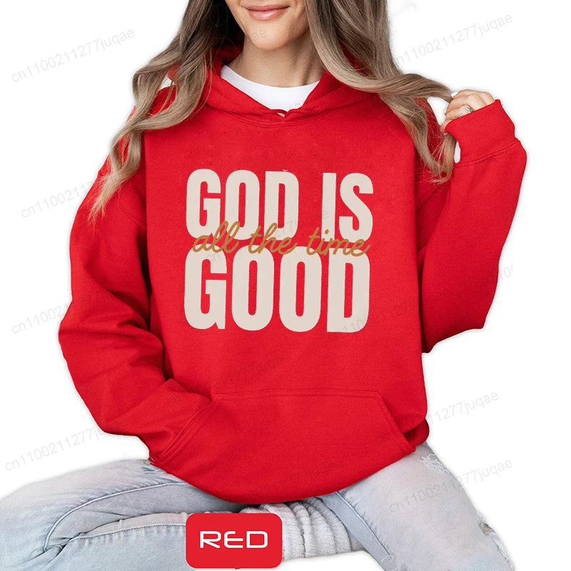 God Is Good Sweatshirt – Women's Retro Christian Fleece Pullover
