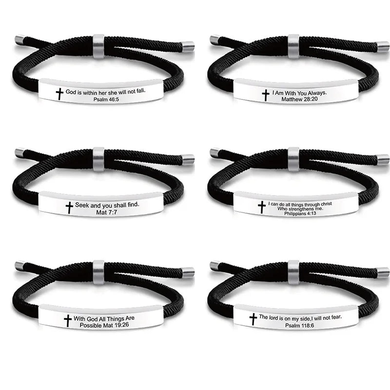 “Christian Cross Scripture Bracelet