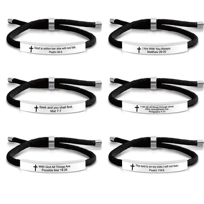 “Christian Cross Scripture Bracelet