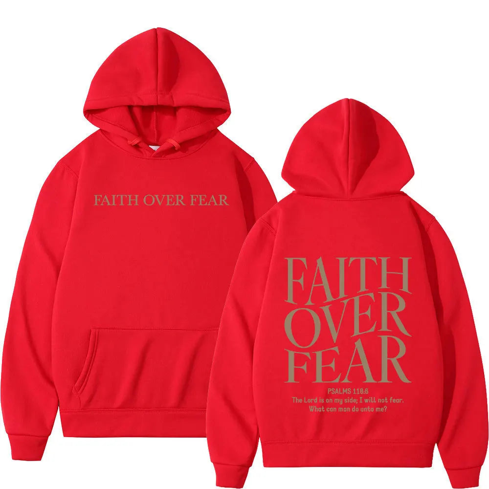 Faith Over Fear Hoodie – Oversized Christian Fleece Streetwear Pullover