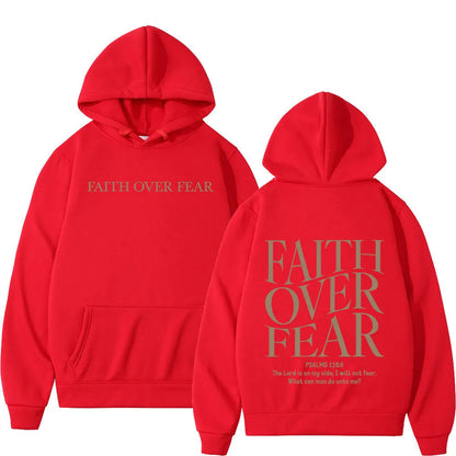 Faith Over Fear Hoodie – Oversized Christian Fleece Streetwear Pullover