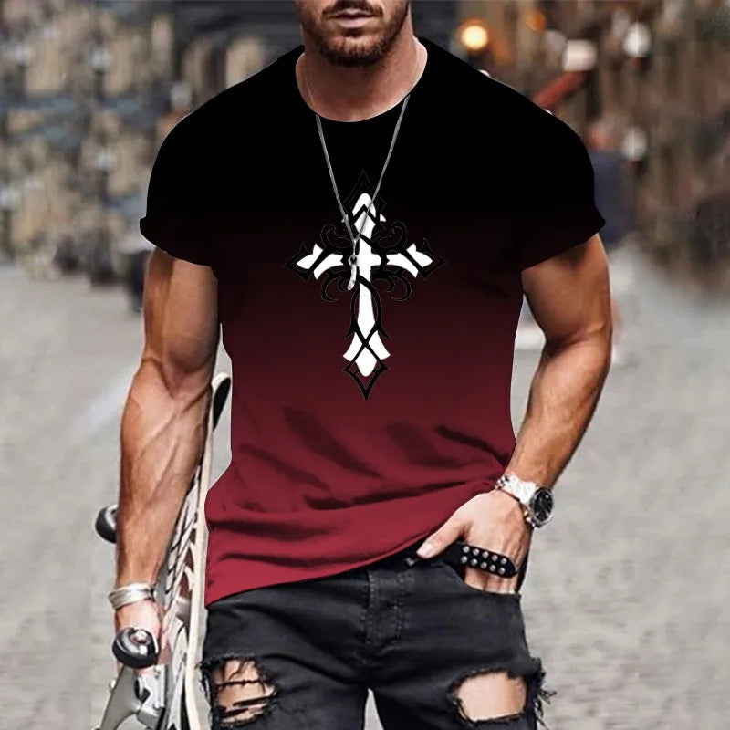 Men’s 3D Gradient Print T-Shirt