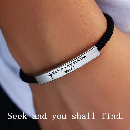 “Christian Cross Scripture Bracelet