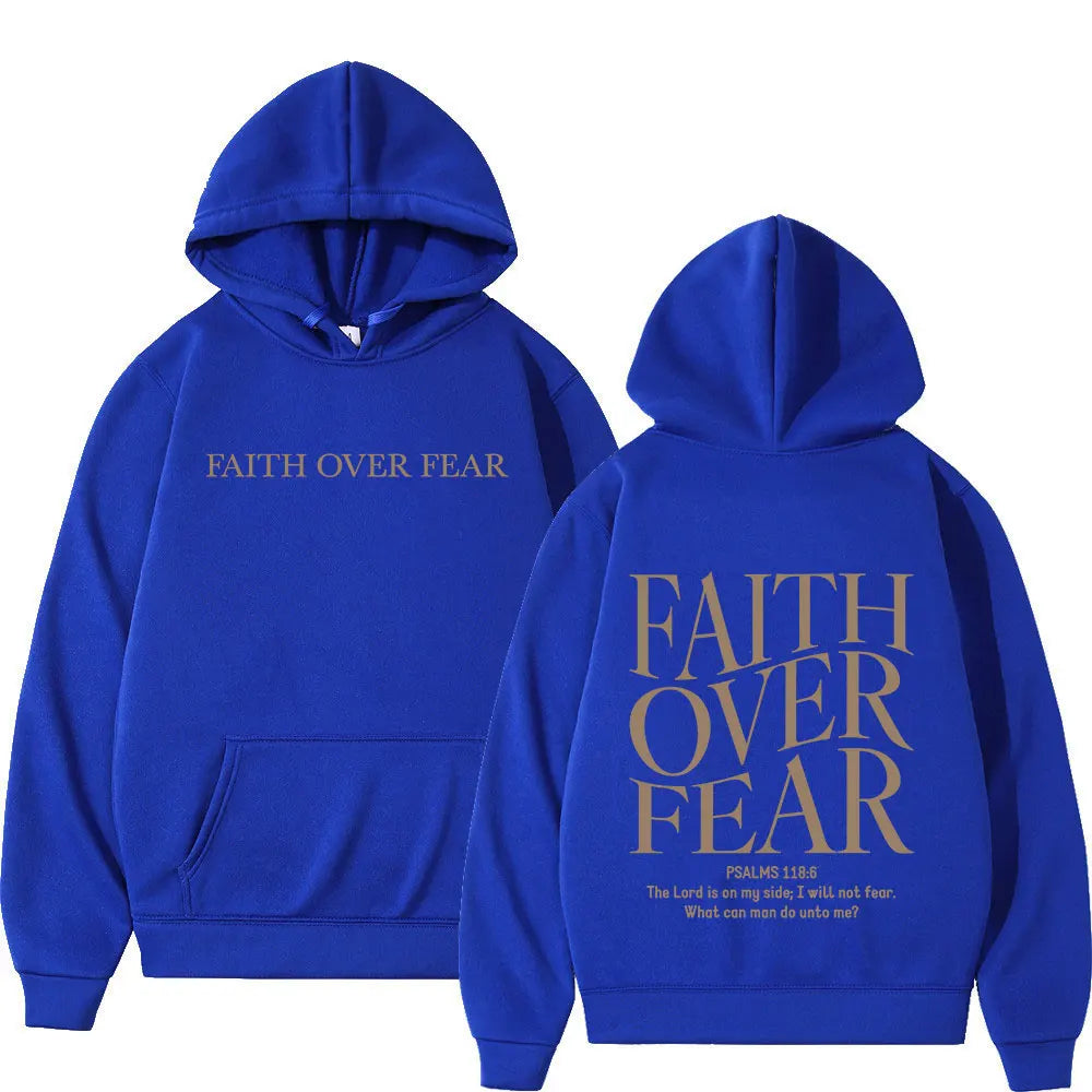 Faith Over Fear Hoodie – Oversized Christian Fleece Streetwear Pullover
