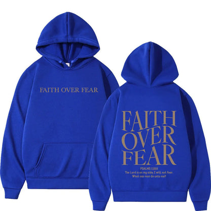 Faith Over Fear Hoodie – Oversized Christian Fleece Streetwear Pullover