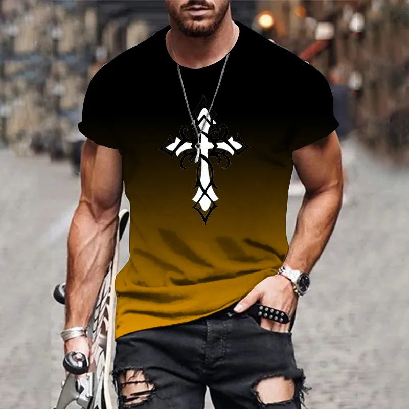 Men’s 3D Gradient Print T-Shirt