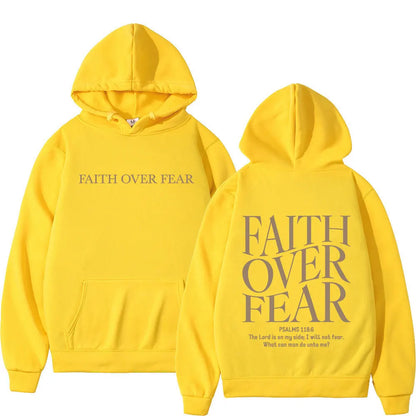 Faith Over Fear Hoodie – Oversized Christian Fleece Streetwear Pullover