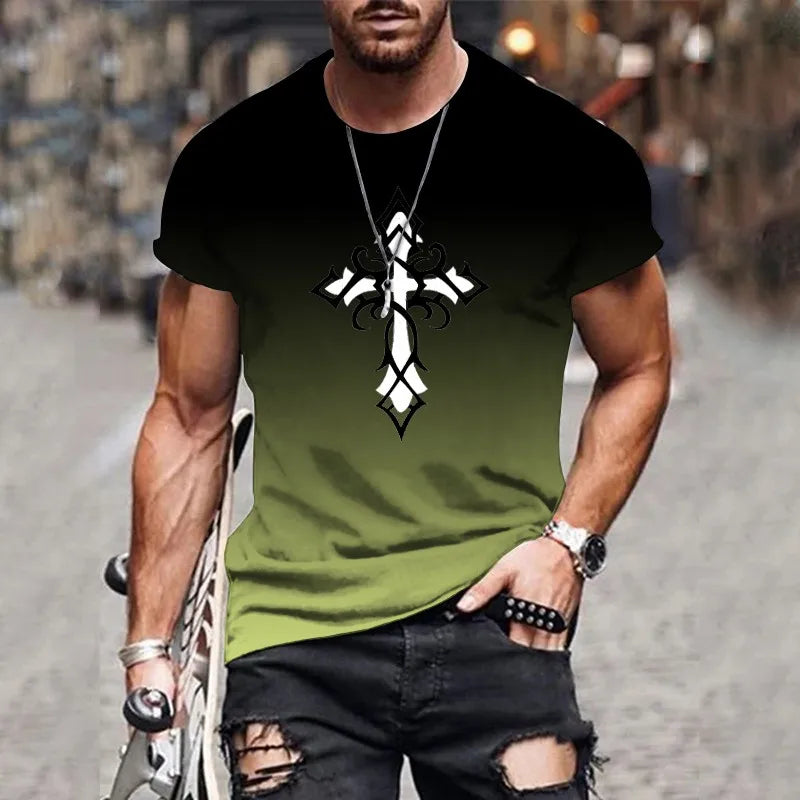 Men’s 3D Gradient Print T-Shirt