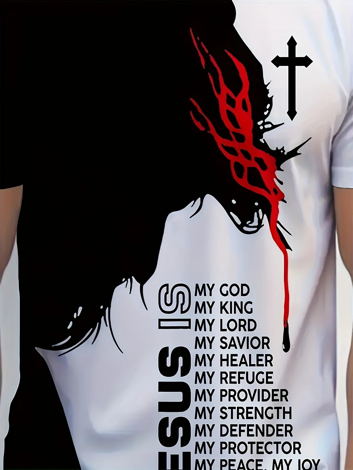 Jesus Print T-Shirt – Men's 3D Christian Sport Streetwear Tee - Tribe of Judah