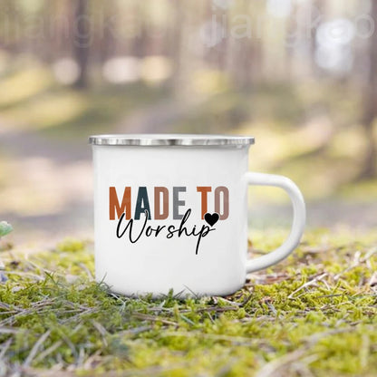Christian Psalm Enamel Coffee Mug