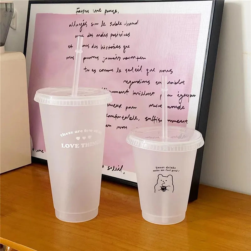 Kawaii Straw Water Bottle