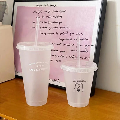Kawaii Straw Water Bottle