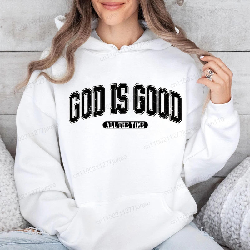 God Is Good Sweatshirt – Women's Retro Christian Fleece Pullover