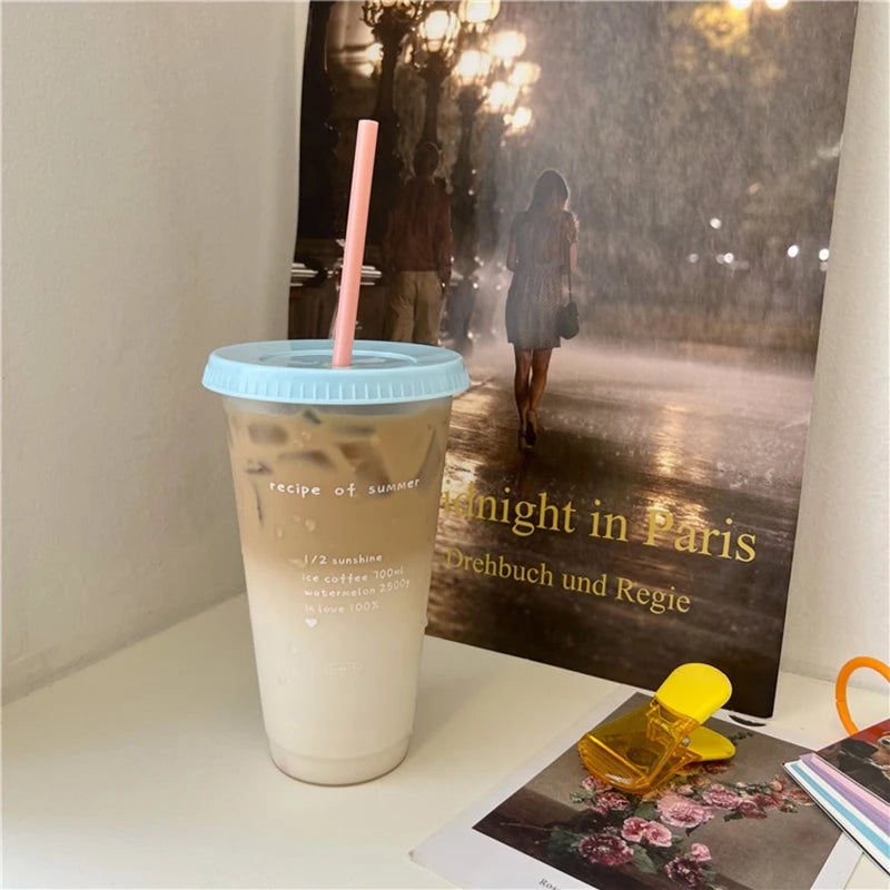 Kawaii Straw Water Bottle
