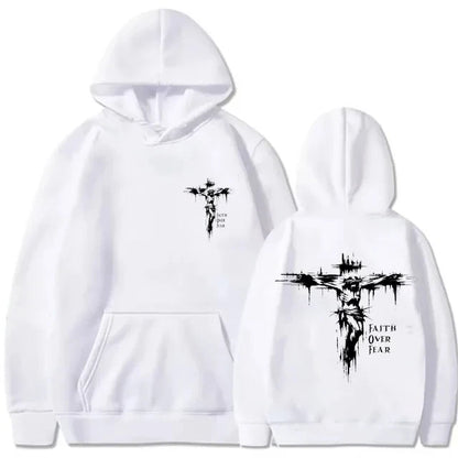 Christian Cross Hoodie – Unisex Faith Message Pullover Sweatshirt