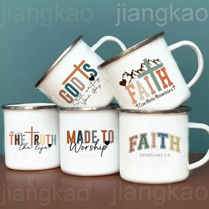 Christian Psalm Enamel Coffee Mug