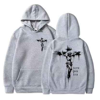 Christian Cross Hoodie – Unisex Faith Message Pullover Sweatshirt