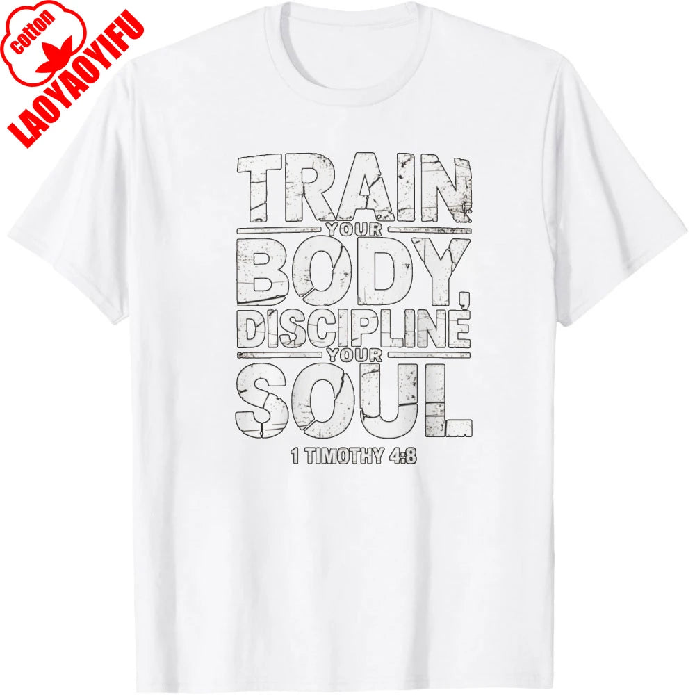 Christian Fitness T-Shirt – Discipline Soul Gym Motivation Tee