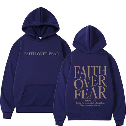 Faith Over Fear Hoodie – Oversized Christian Fleece Streetwear Pullover