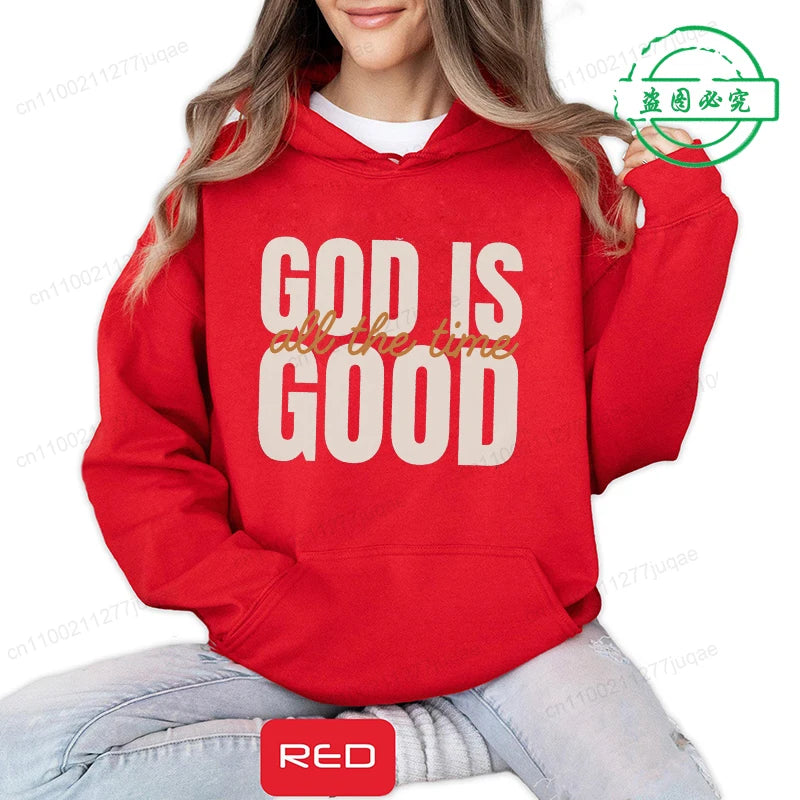 God Is Good Sweatshirt – Women's Retro Christian Fleece Pullover