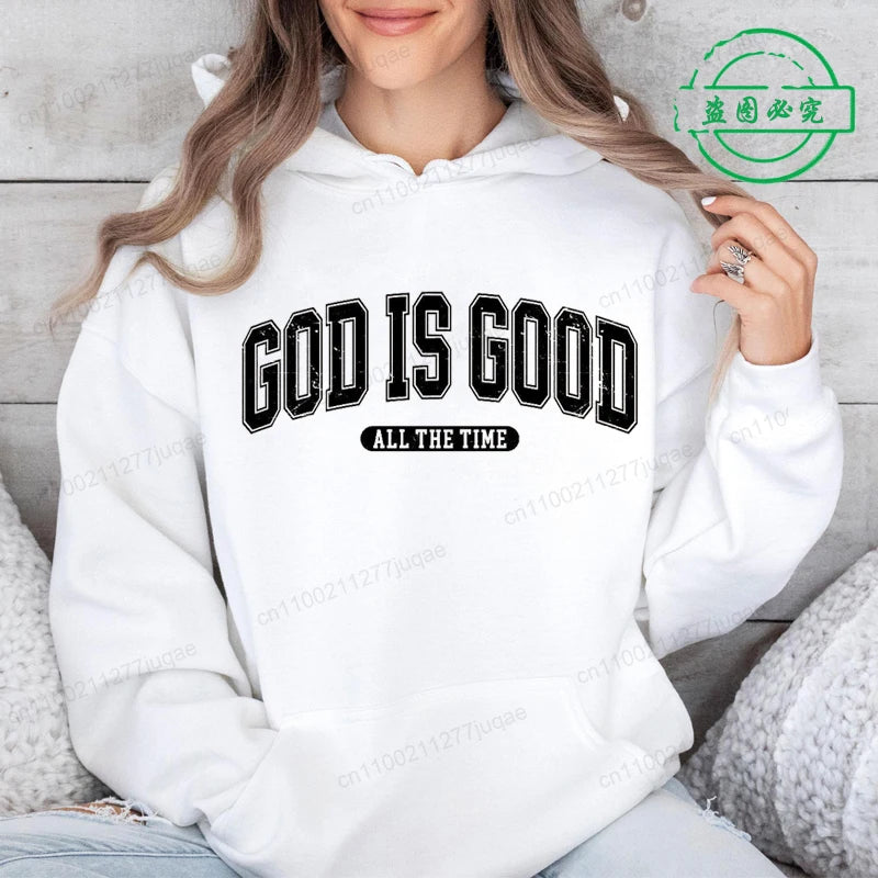 God Is Good Sweatshirt – Women's Retro Christian Fleece Pullover
