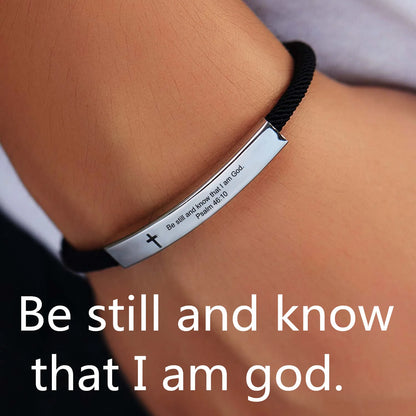 “Christian Cross Scripture Bracelet