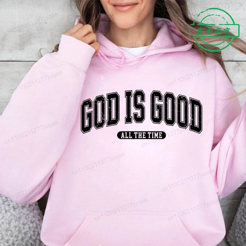 God Is Good Sweatshirt – Women's Retro Christian Fleece Pullover