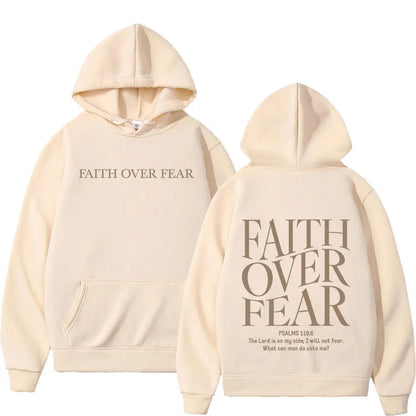 Faith Over Fear Hoodie – Oversized Christian Fleece Streetwear Pullover
