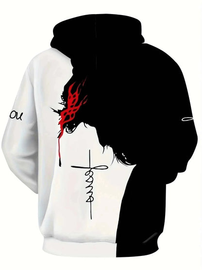 3D Christ Hoodie – Men's Jesus Graphic Fleece Pullover Sweatshirt - Tribe of Judah