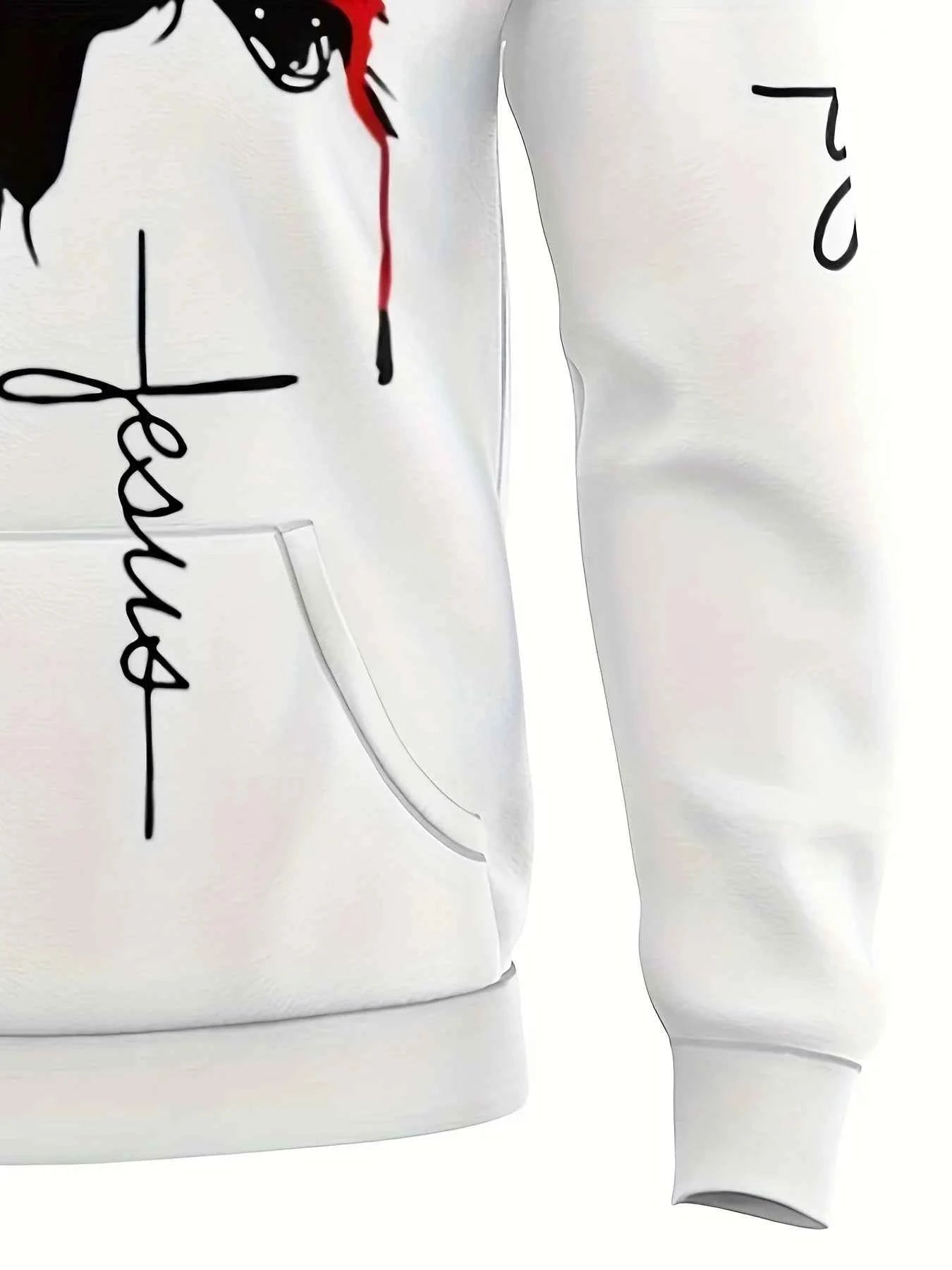 3D Christ Hoodie – Men's Jesus Graphic Fleece Pullover Sweatshirt - Tribe of Judah