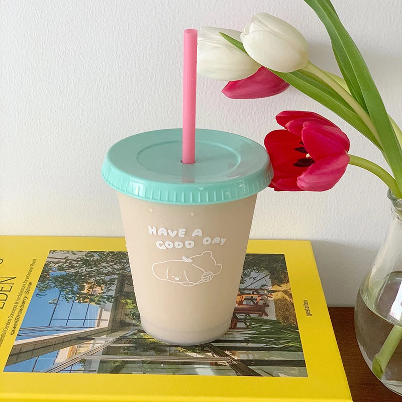 Kawaii Straw Water Bottle