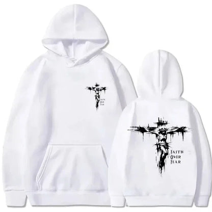 Christian Cross Hoodie – Unisex Faith Message Pullover Sweatshirt