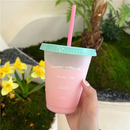 Kawaii Straw Water Bottle