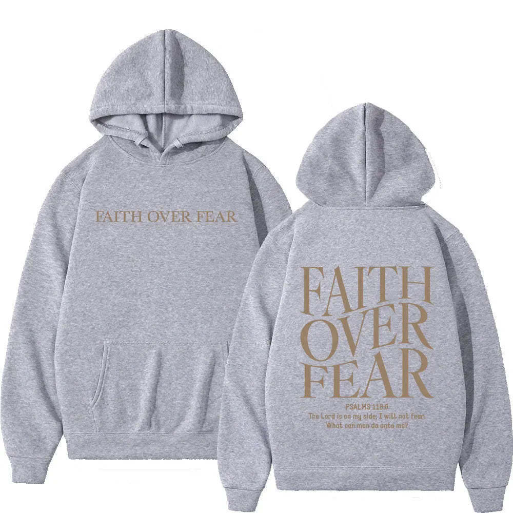 Faith Over Fear Hoodie – Oversized Christian Fleece Streetwear Pullover