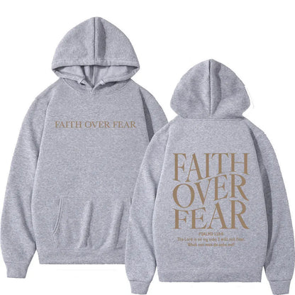 Faith Over Fear Hoodie – Oversized Christian Fleece Streetwear Pullover