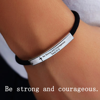 “Christian Cross Scripture Bracelet