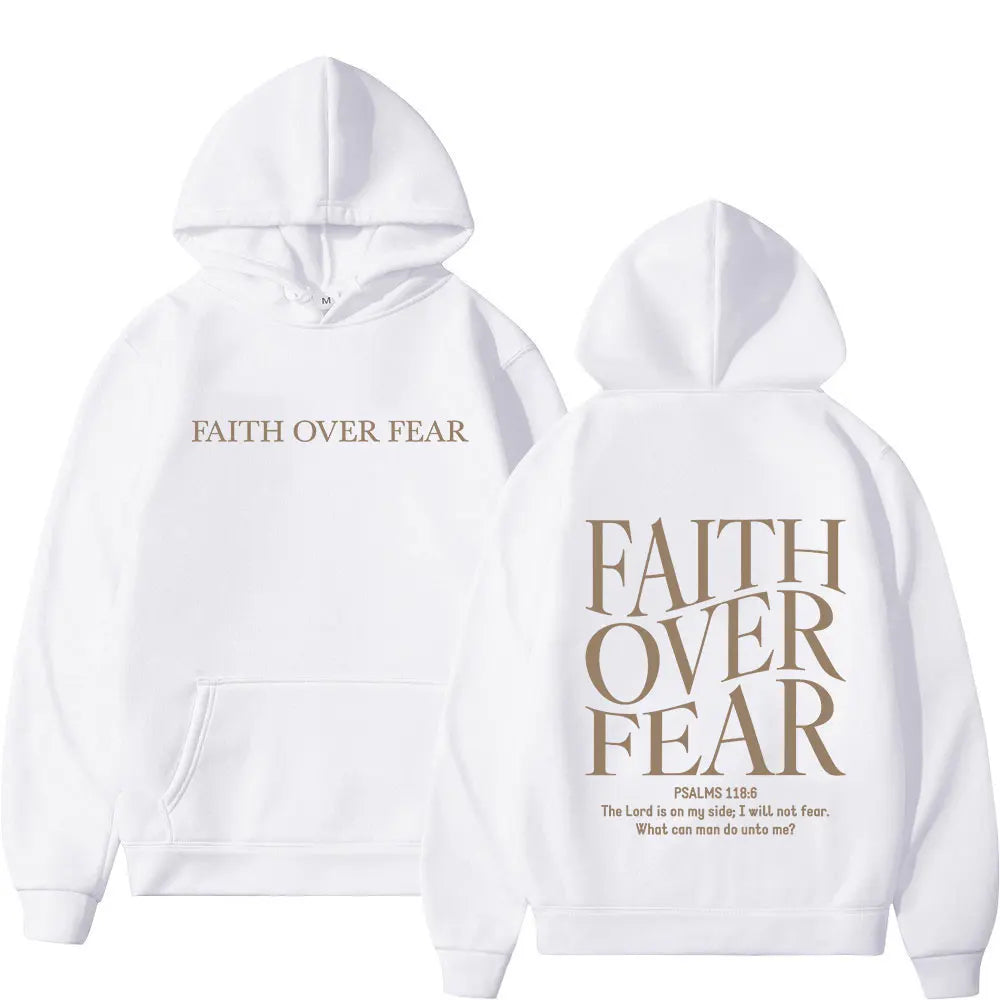 Faith Over Fear Hoodie – Oversized Christian Fleece Streetwear Pullover