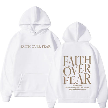 Faith Over Fear Hoodie – Oversized Christian Fleece Streetwear Pullover